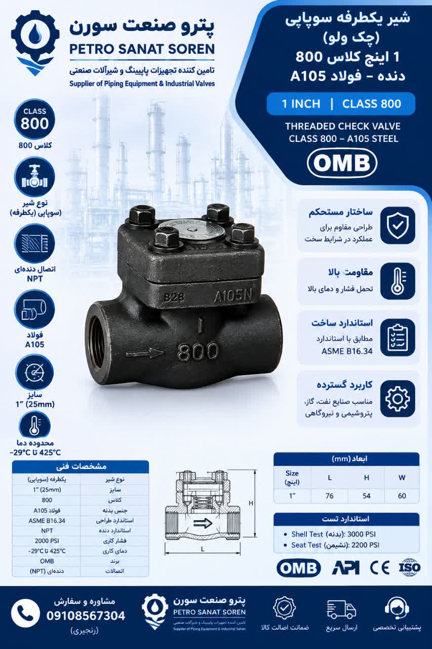 خودکار یکطرفه (سوپاپی)  کلاس 800 دنده OMB A105